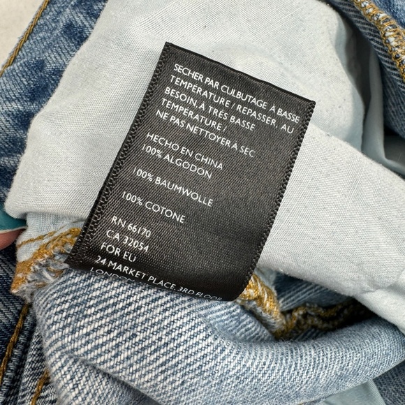 BDG Button Fly Straight Leg Distressed Jeans Women Size 28 High Rise Light Wash - Picture 7 of 14